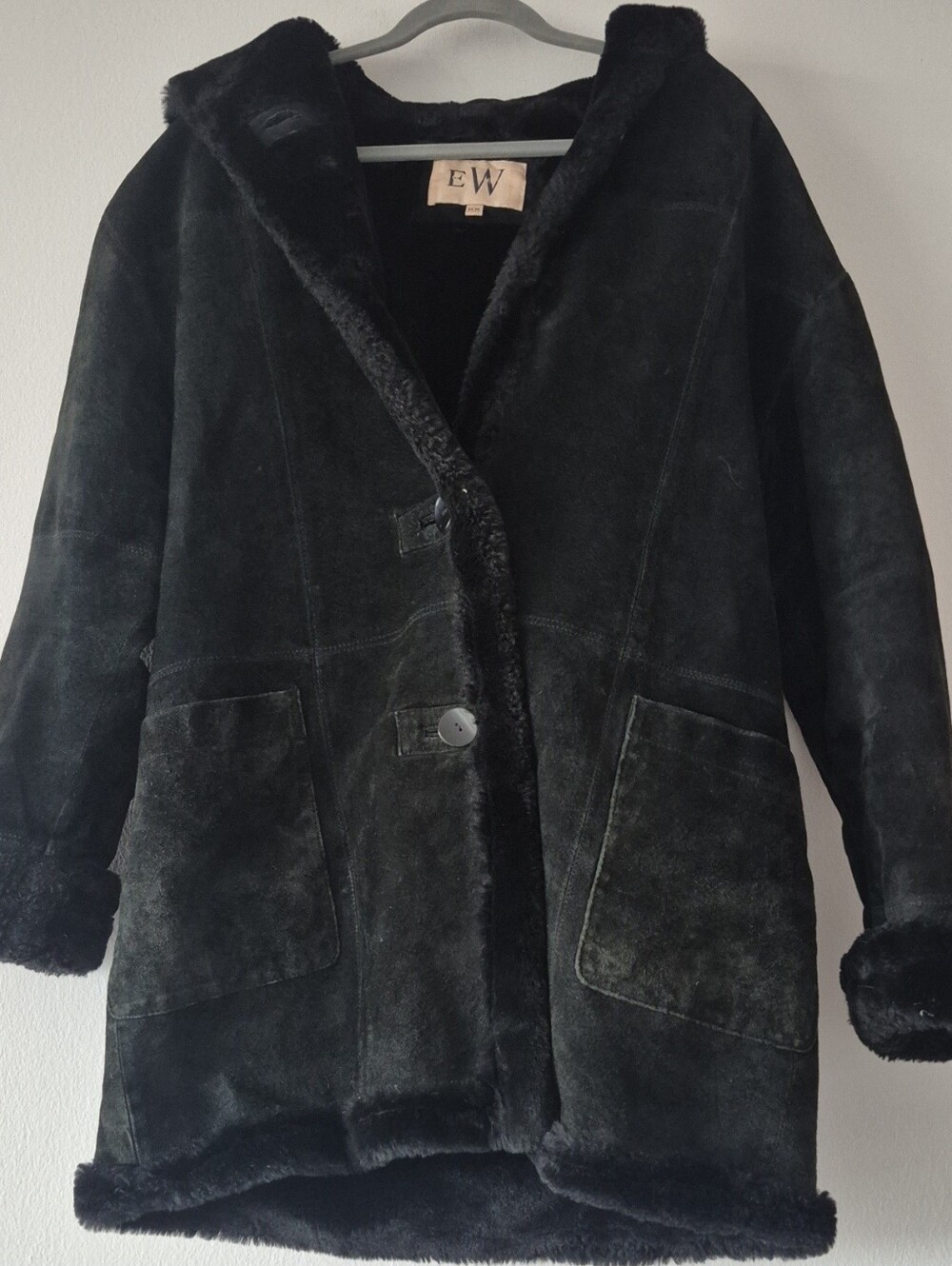 Women’s M Black Shearling Coat